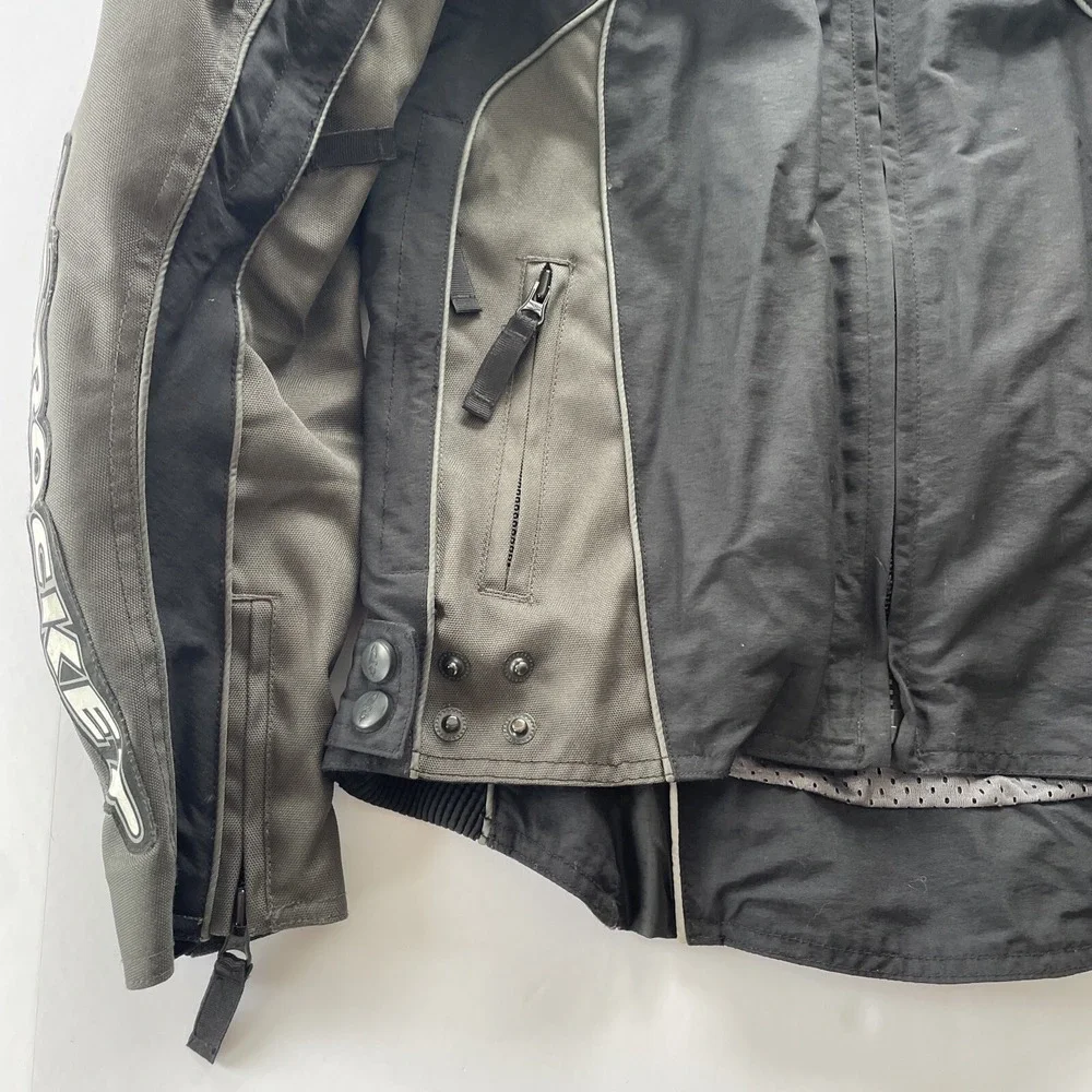 Joe Rocket Womens Motorcycle Jacket Padded Armored‎ Size Medium Black Grey